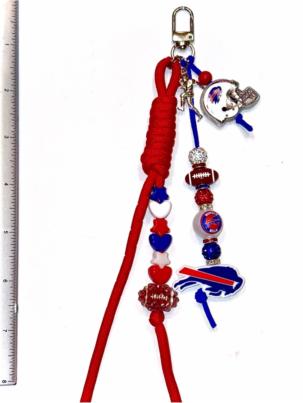 Handmade 10” Buffalo Bills Bag Charm